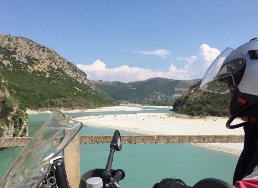 Ziegen am Fluß in Albanien